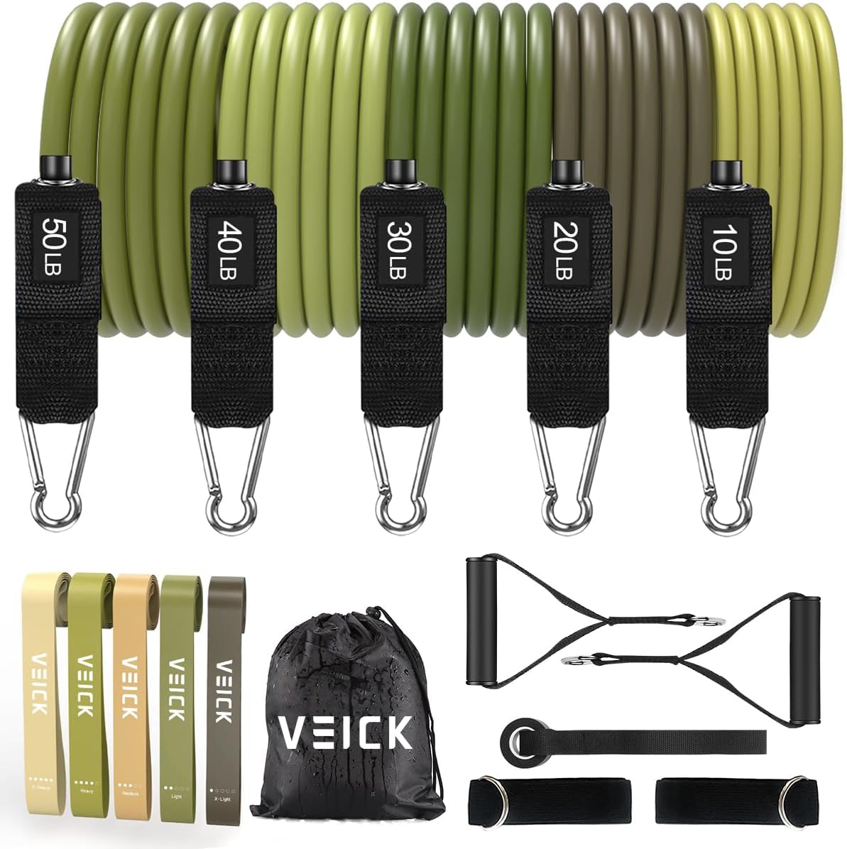 VEICK Resistance Bands, Exercise Bands, Workout Bands, Resistance Bands for Working Out with Handles for Men and Women, Exercising Bands for Fitness Weights Work Out at Home