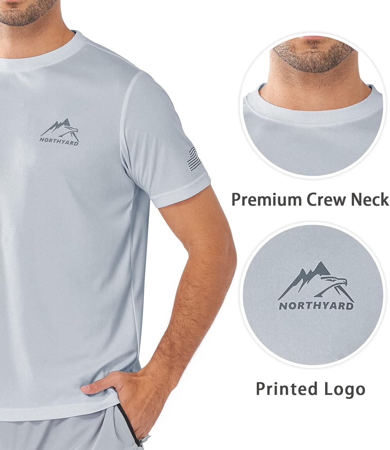 NORTHYARD Men's UPF 50+ Sun Protection Shirts Swim SPF UV Quick Dry Short Sleeve T-Shirts for Athletic Fishing Rash Guard