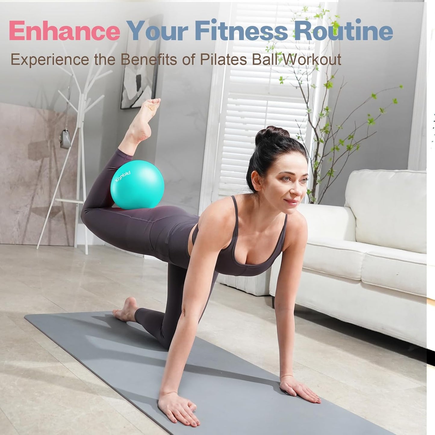 Small Exercise Ball, 9 Inch Mini Pilates Ball, Anti Burst and Slip Resistant Mini Yoga Ball for Stability, Fitness, Physical Therapy, Stretching & Core Strength Workout at Home Gym & Office