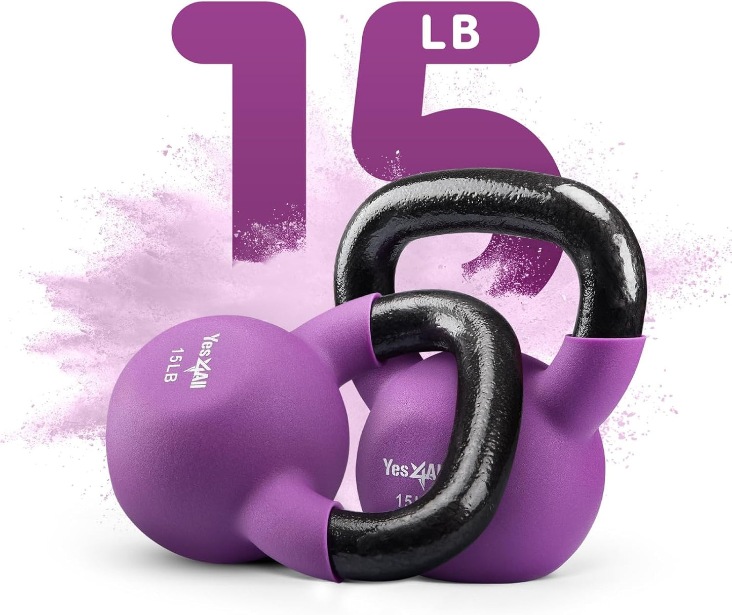 Yes4All Kettlebells 5lbs-65lbs & Kettlebell Sets Adjustable Weights, Kettlebell for Weight Training, Home Workout Equipment with Secure Grip for High Rep, Exercise Equipment