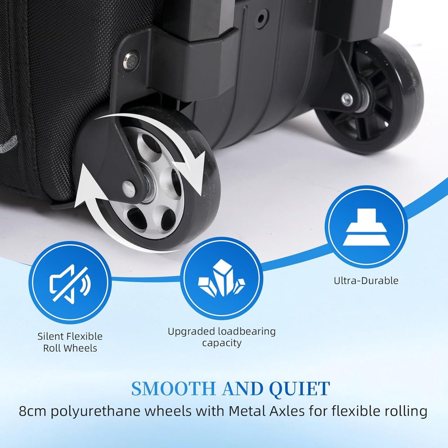 2-3 Ball Bowling Bag with Wheels, Rolling Trolley Bowling Bags with Large Separate Shoe Compartment and Oversized Accessory Pocket