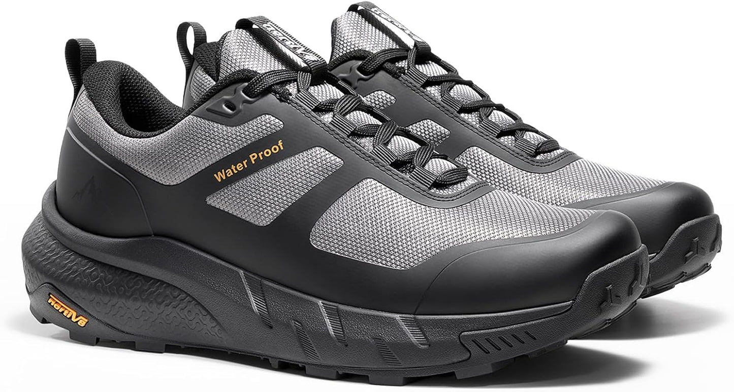 NORTIV 8 Men's Waterproof Hiking Shoes Lightweight Trekking Walking Fashion Sneakers with Arch Support for Camping Tennis Outdoor Training StreamRunner