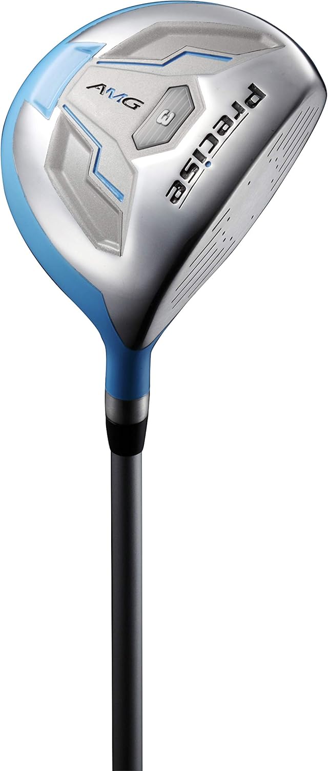 Precise AMG Right-Handed Complete Golf Clubs Set for Petite & Regular Height Women: 460cc Driver, 21° Hybrid, 3 Wood, 6-PW Stainless Irons, Putter, Stand Bag, 3 H/C's | Choose Your Color & Size