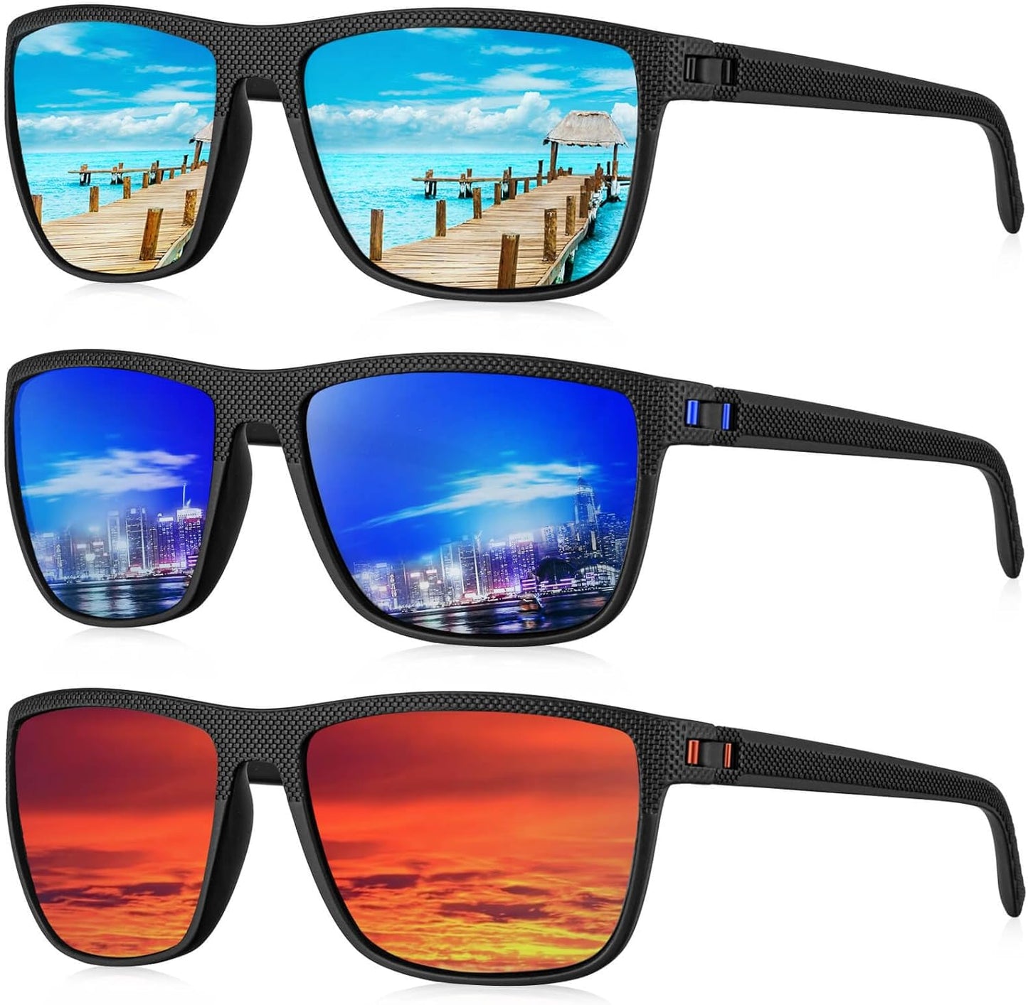 KALIYADI Polarized Sunglasses for Men, Lightweight Sun Glasses with UV Protection for Driving Fishing Golf