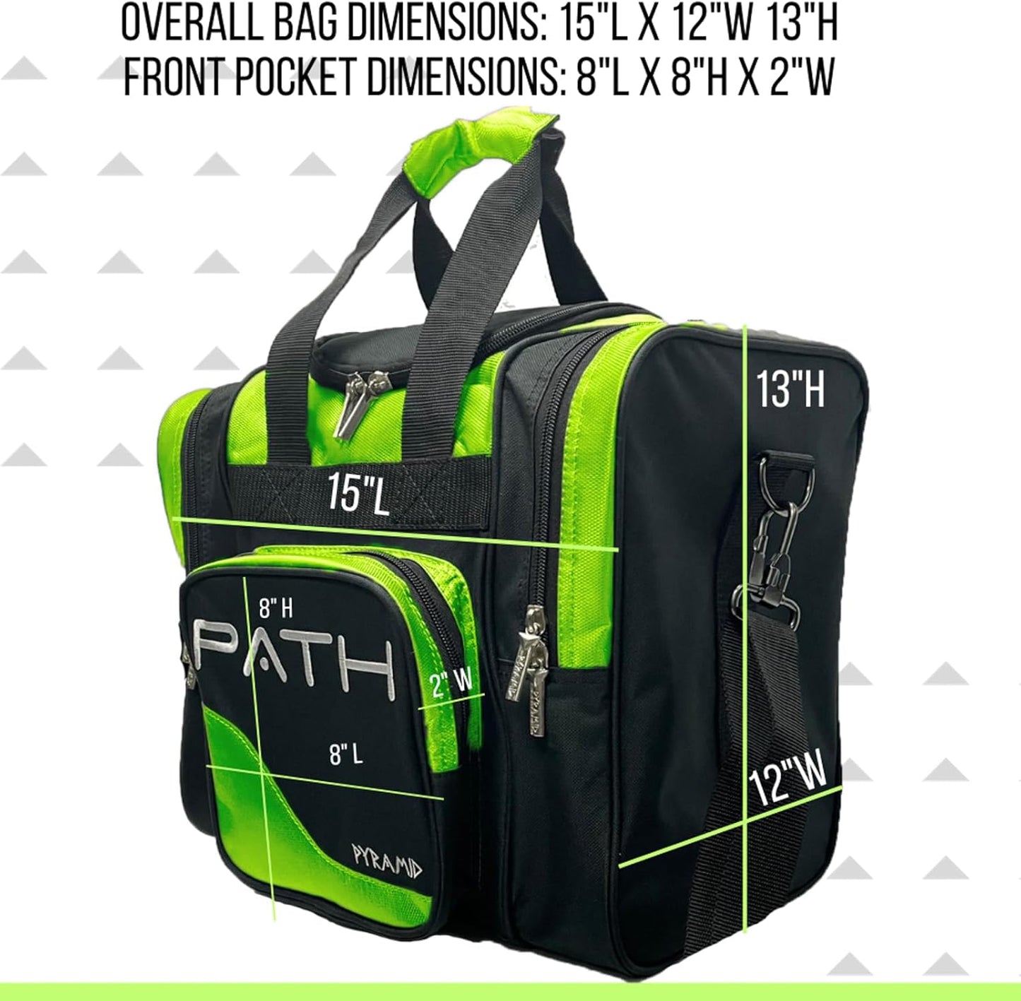 Pyramid Path Pro Deluxe Single Bowling Ball Tote - Holds One Ball, One Pair Shoes Up to Mens 15