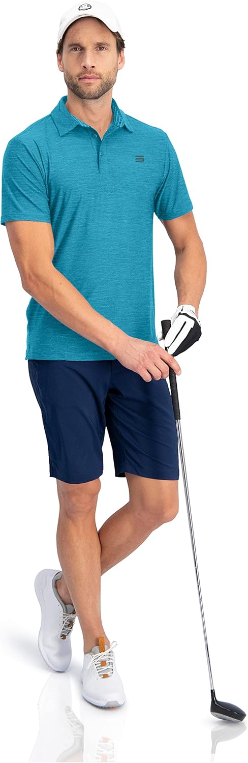 Three Sixty Six Golf Shirts for Men - Dry Fit Short-Sleeve Polo, Athletic Casual Collared T-Shirt