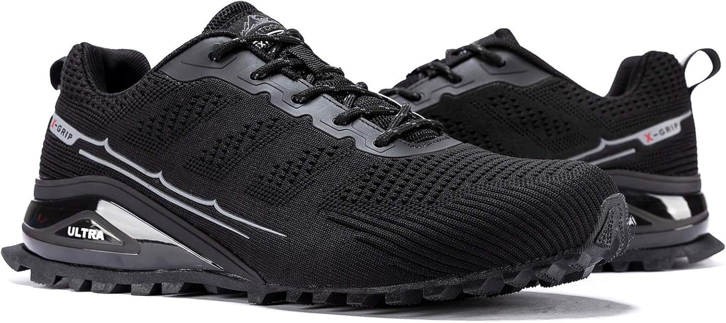 Kricely Men's Trail Running Shoes Fashion Walking Hiking Sneakers for Men Tennis Cross Training Shoe Outdoor Snearker Mens Casual Workout Footwear