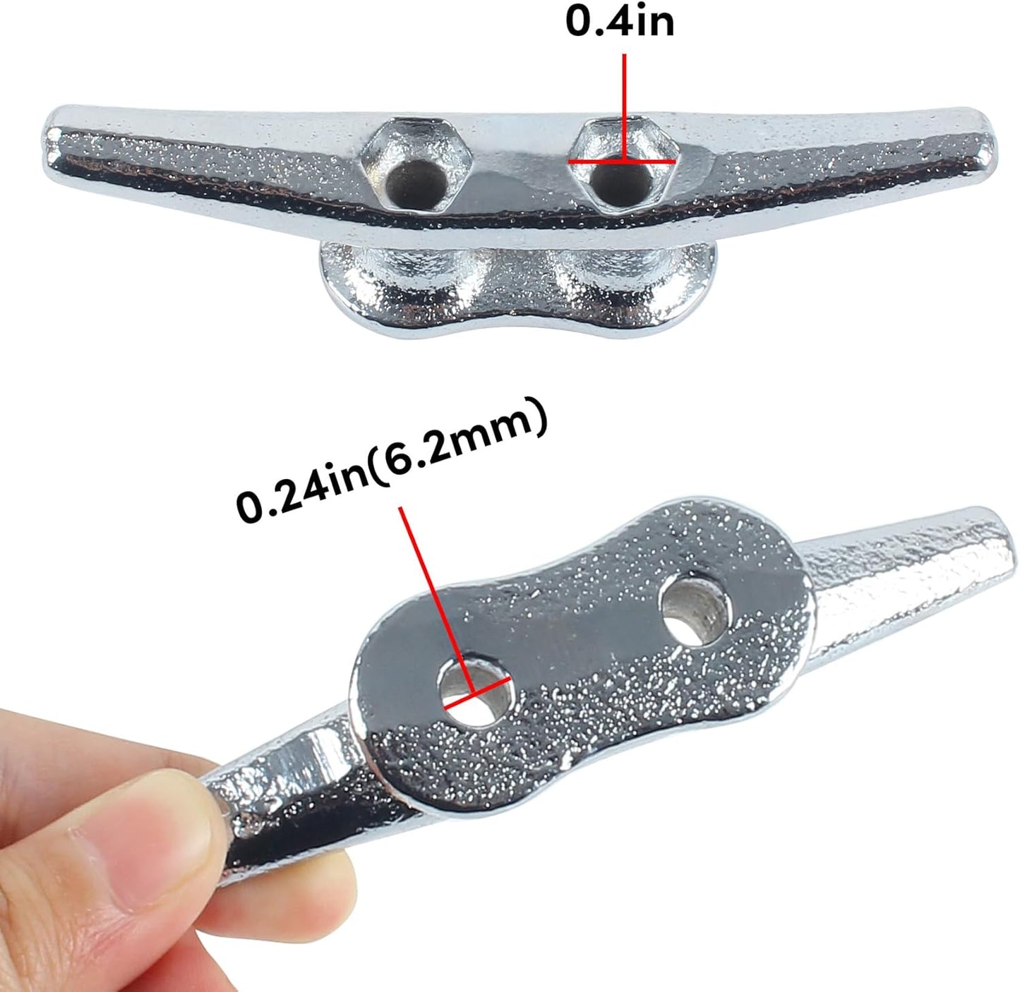 4 inch Dock Cleats 4/6/8/12/16/20/24 Pack,Boat Dock Cleats Rope Cleat Marine Cleats Iron Boat Cleats with Hardware ldeal for Deck,Nautical Decor,Cleats for Boat Dock,Boat Tie Down Cleats