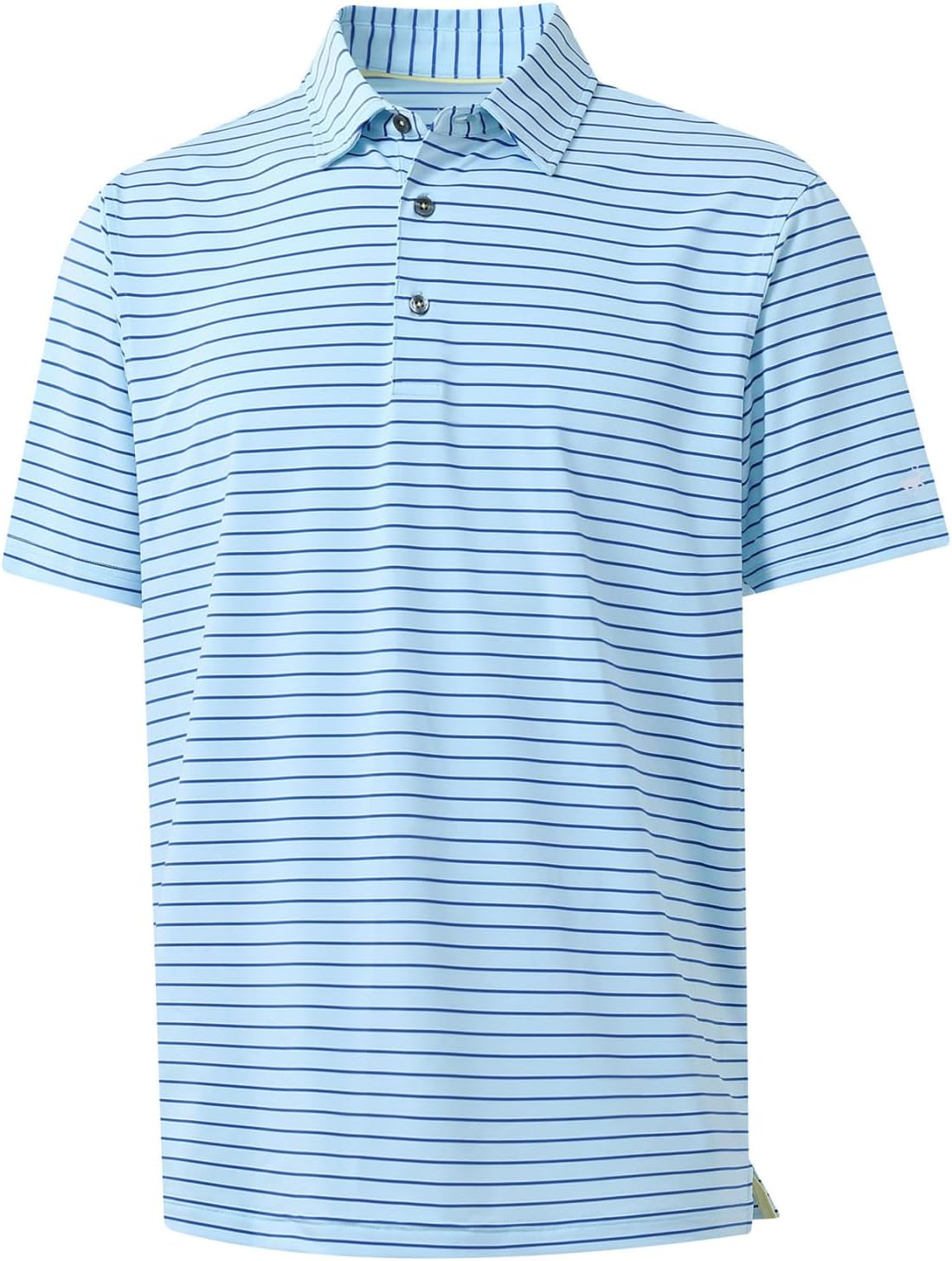 Rouen Mens Polo Shirts Short Sleeve Dry Fit Performance Moisture Wicking Causal Striped Polo Collared Golf Shirts for Men