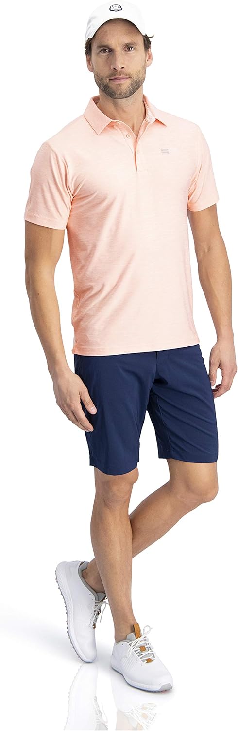 Three Sixty Six Golf Shirts for Men - Dry Fit Short-Sleeve Polo, Athletic Casual Collared T-Shirt