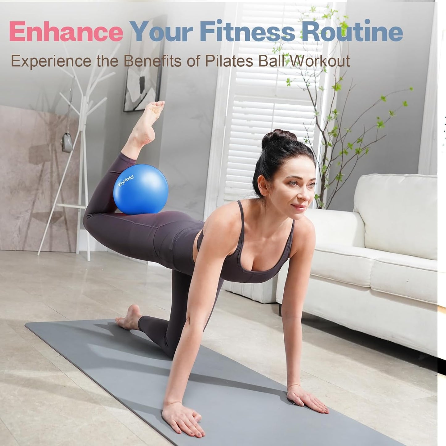 Small Exercise Ball, 9 Inch Mini Pilates Ball, Anti Burst and Slip Resistant Mini Yoga Ball for Stability, Fitness, Physical Therapy, Stretching & Core Strength Workout at Home Gym & Office