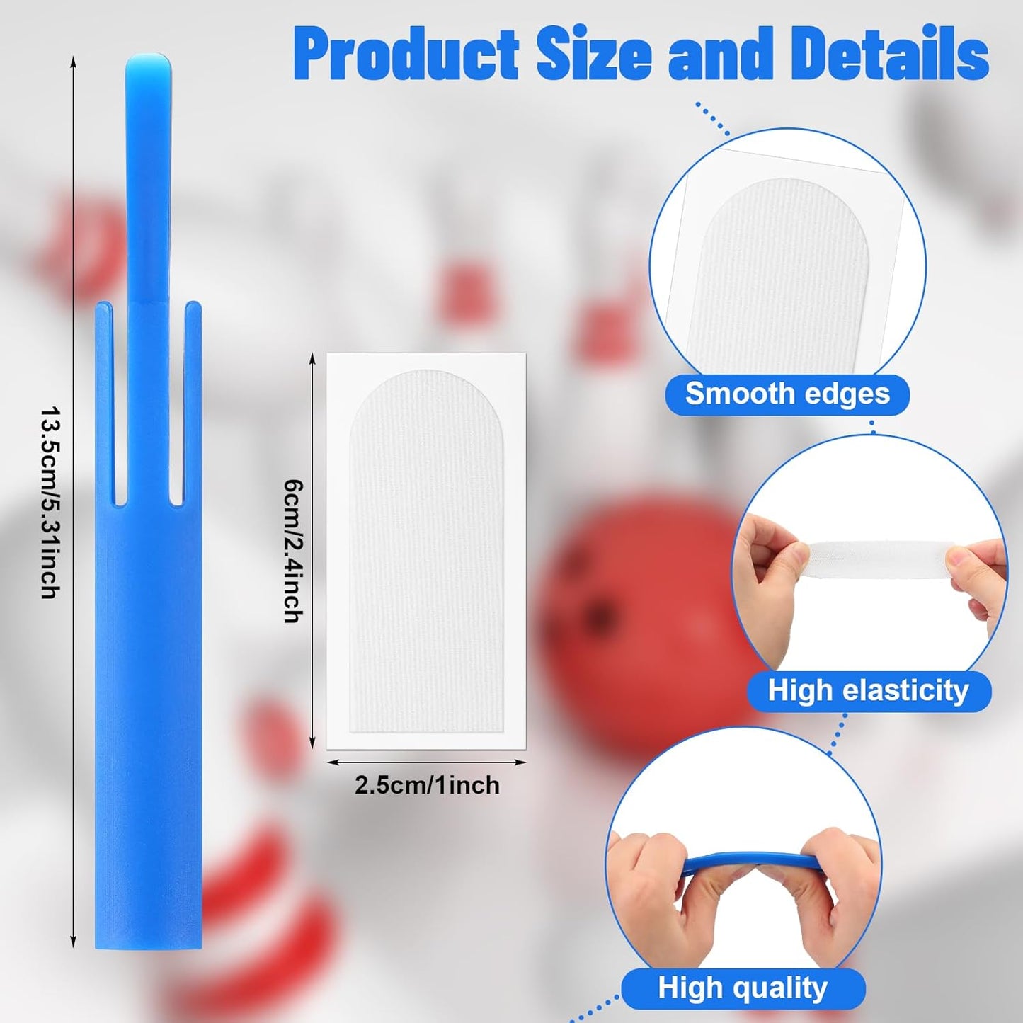 32 Pcs Bowling Accessories Include 2 Bowling Tape Insert Tools and 30 Tape Thumb for Bowlers Remove Tool for Men Women