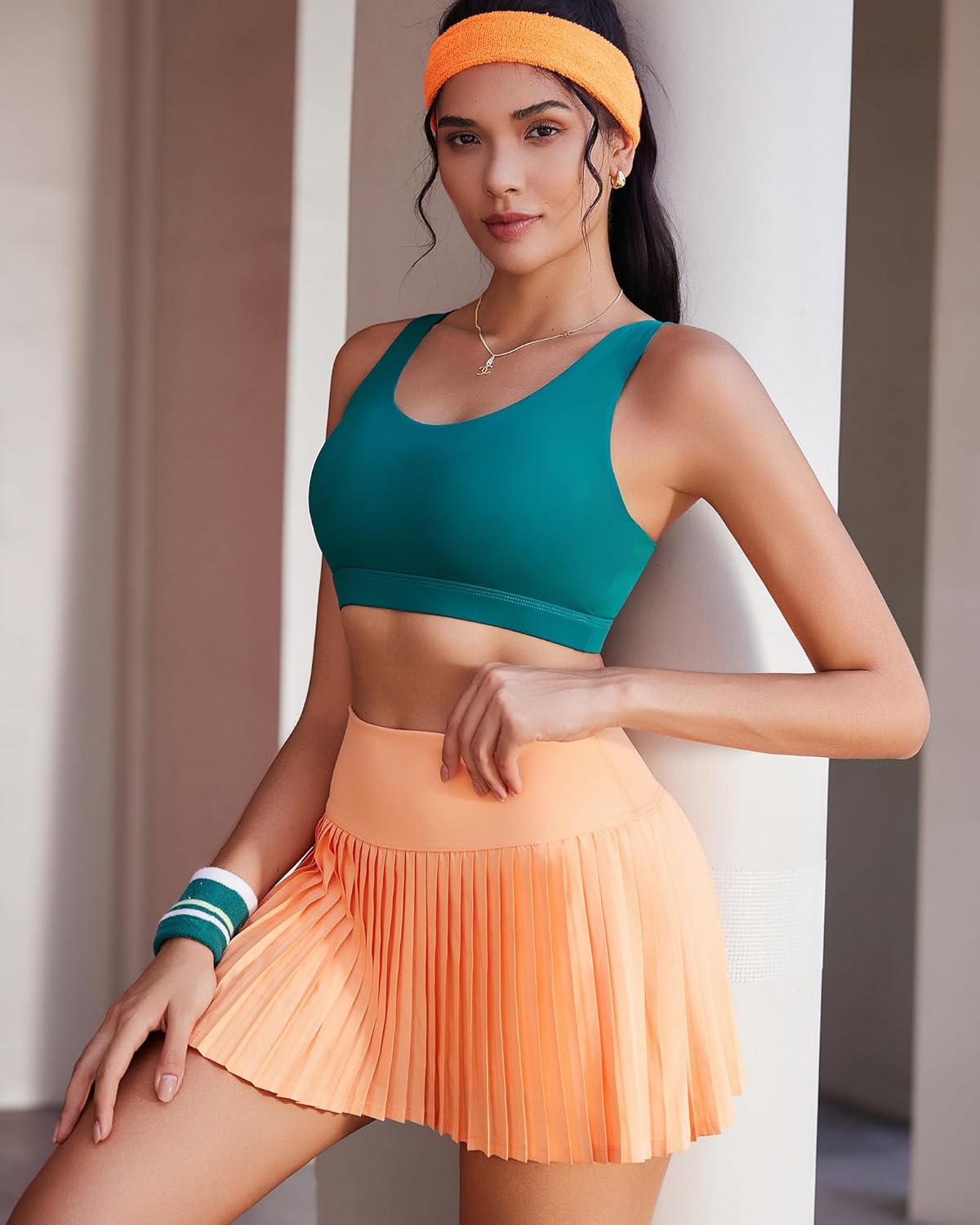 RUNNING GIRL Sports Bra for Women, Criss-Cross Back Padded Strappy Sports Bras Medium Support Yoga Bra with Removable Cups