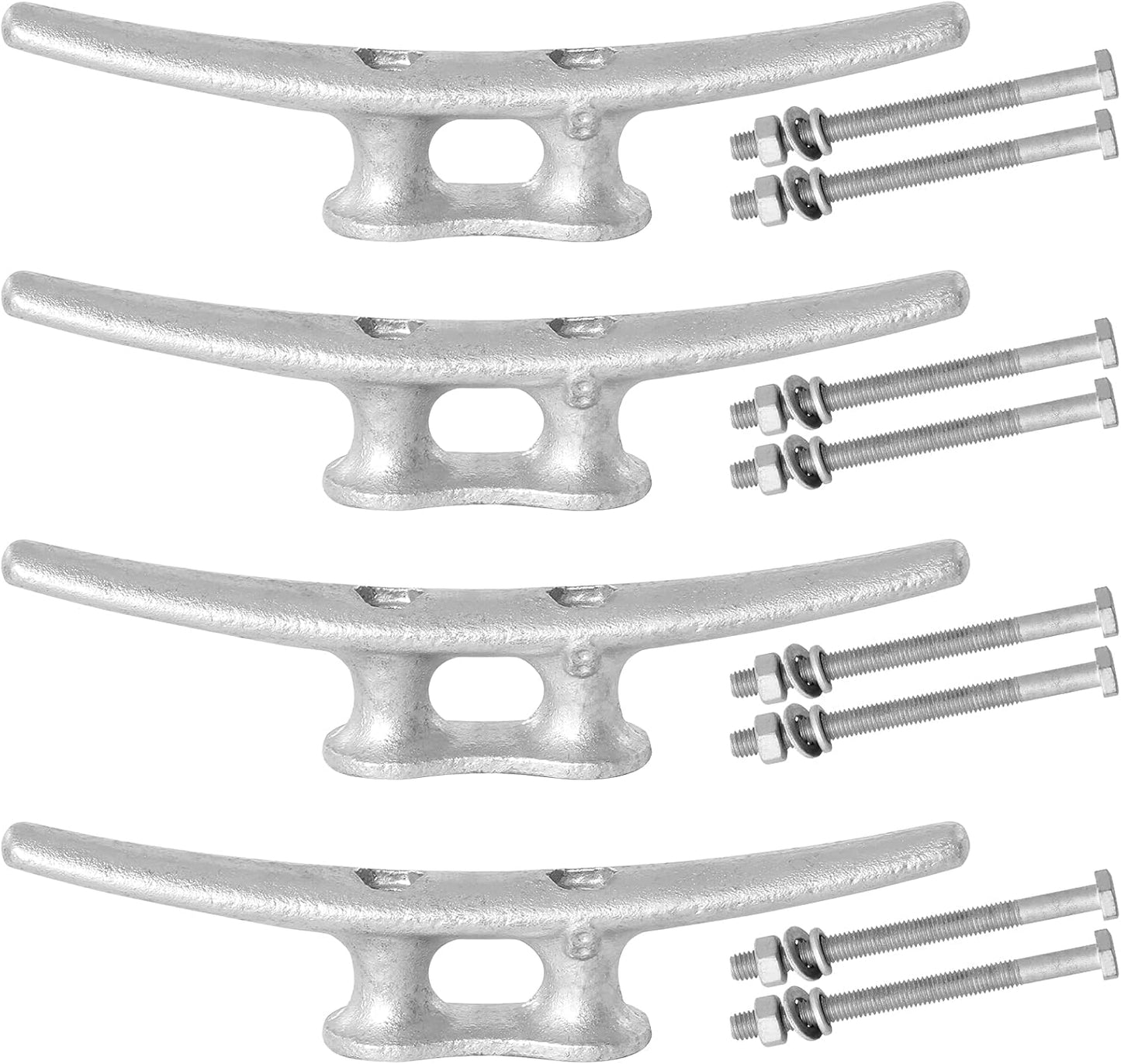 6/8/10/12/14 inch Dock Cleats With Bolts,Hot Dipped Galvanized Cast Iron Boat Cleats,Rope Cleat Boat Dock Cleats for Boat Docks,Decks,Piers for Tying up Boats,Marine Decor(1,2,4,5,6,8,10,12 Pack)