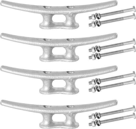 6/8/10/12/14 inch Dock Cleats With Bolts,Hot Dipped Galvanized Cast Iron Boat Cleats,Rope Cleat Boat Dock Cleats for Boat Docks,Decks,Piers for Tying up Boats,Marine Decor(1,2,4,5,6,8,10,12 Pack)