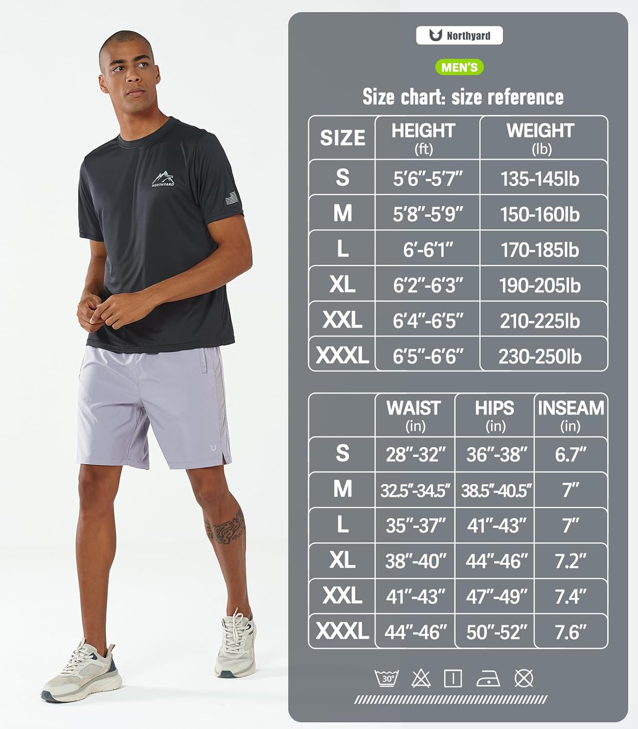 NORTHYARD Men's Running Athletic Shorts 5"/ 7"/ 9" Workout Gym Short Tennis Quick Dry Active Sport Hiking Basketball