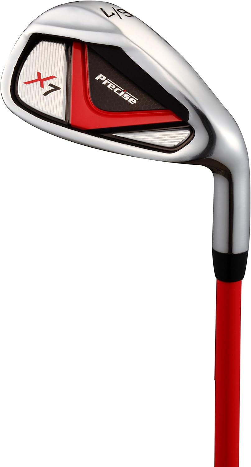 Precise X7 Kids Golf Clubs Set for Ages 3-5, 6-8, 9-12 | Right/Left Hand Girls & Boys Golf Clubs with Lightweight Graphite Shafts, Hybrid & Stand Bag