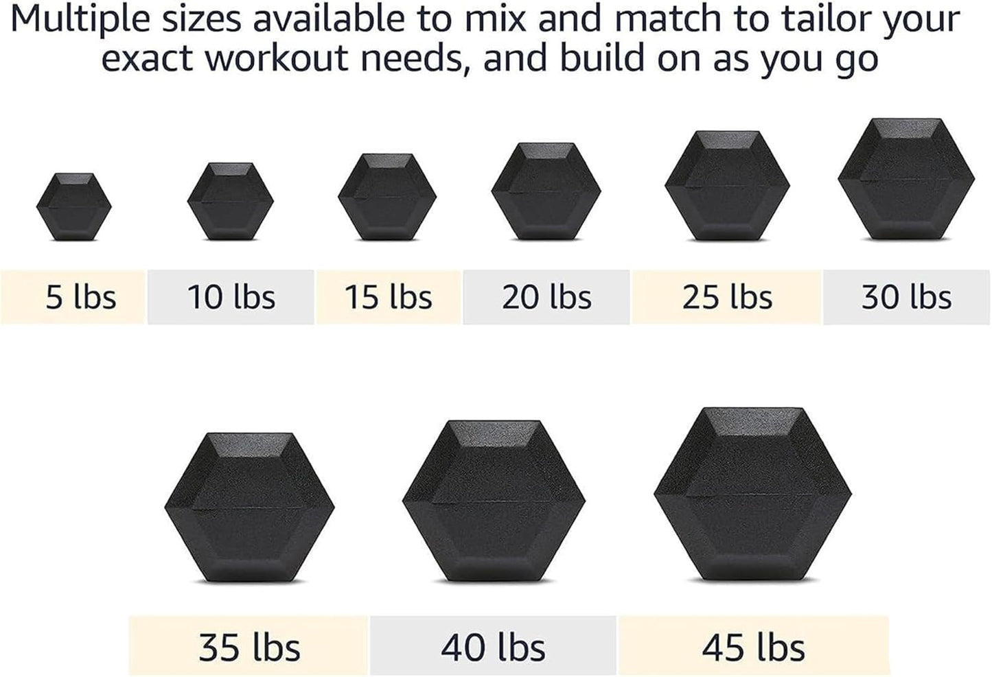 6-10 Pair Iron and Rubber Dumbbell Set 350/450 and 550 lbs 5-50 lbs Hand Free Weight for Strength Hex Coated Weights with Vertical Storage Rack Home Gym 5-50 lb - Black