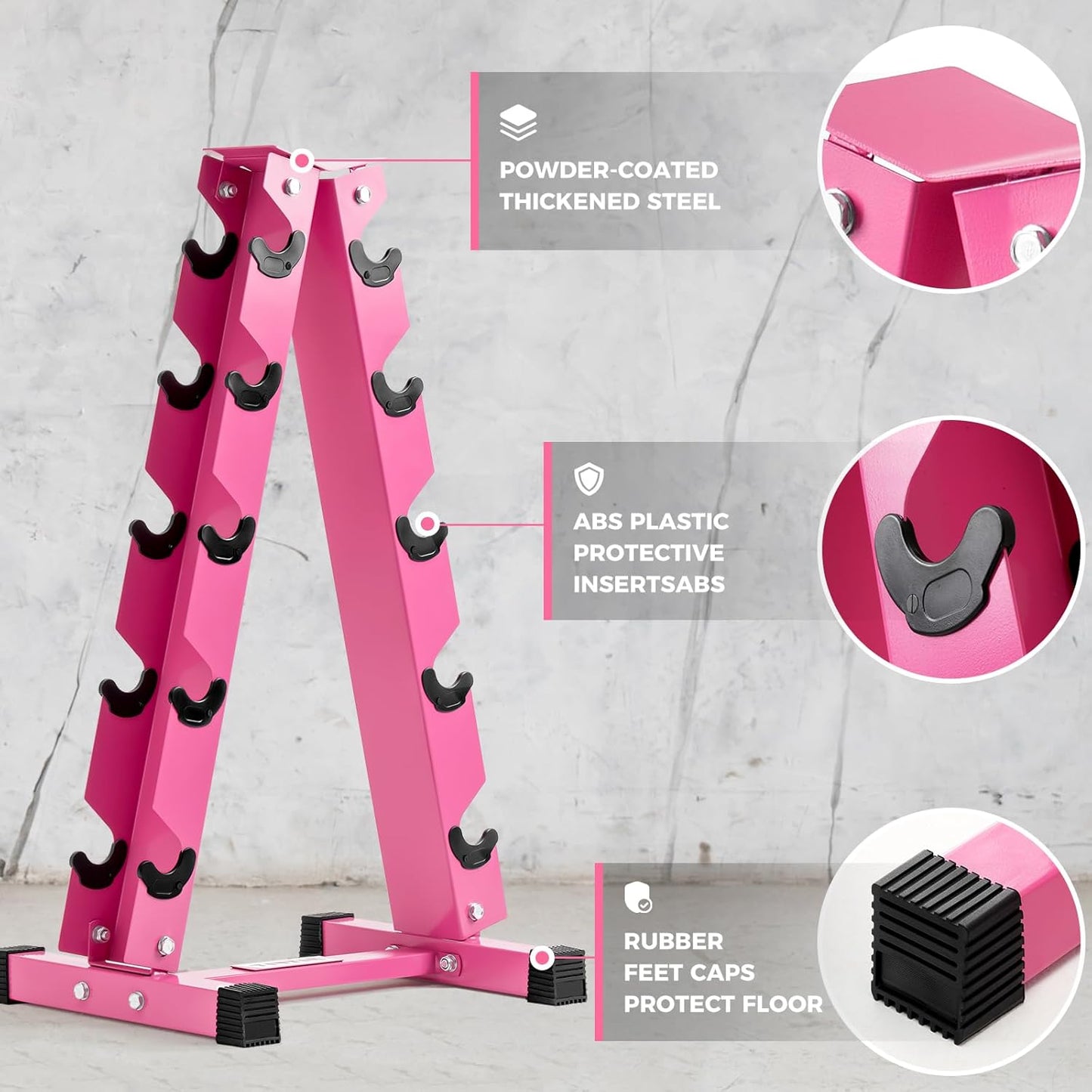 RitFit 250LB/300LB Rubber Hex Dumbbell Sets with Weights Rack, Multiple Color Choices Available, Great Gym Equipment for Home, Strength Training, Workouts