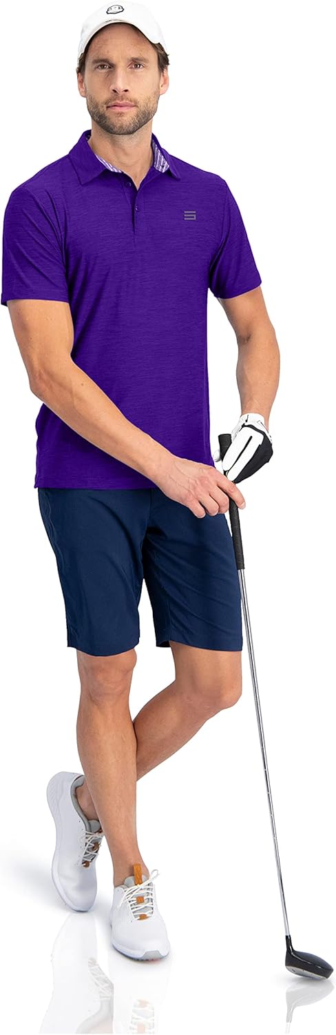 Three Sixty Six Golf Shirts for Men - Dry Fit Short-Sleeve Polo, Athletic Casual Collared T-Shirt