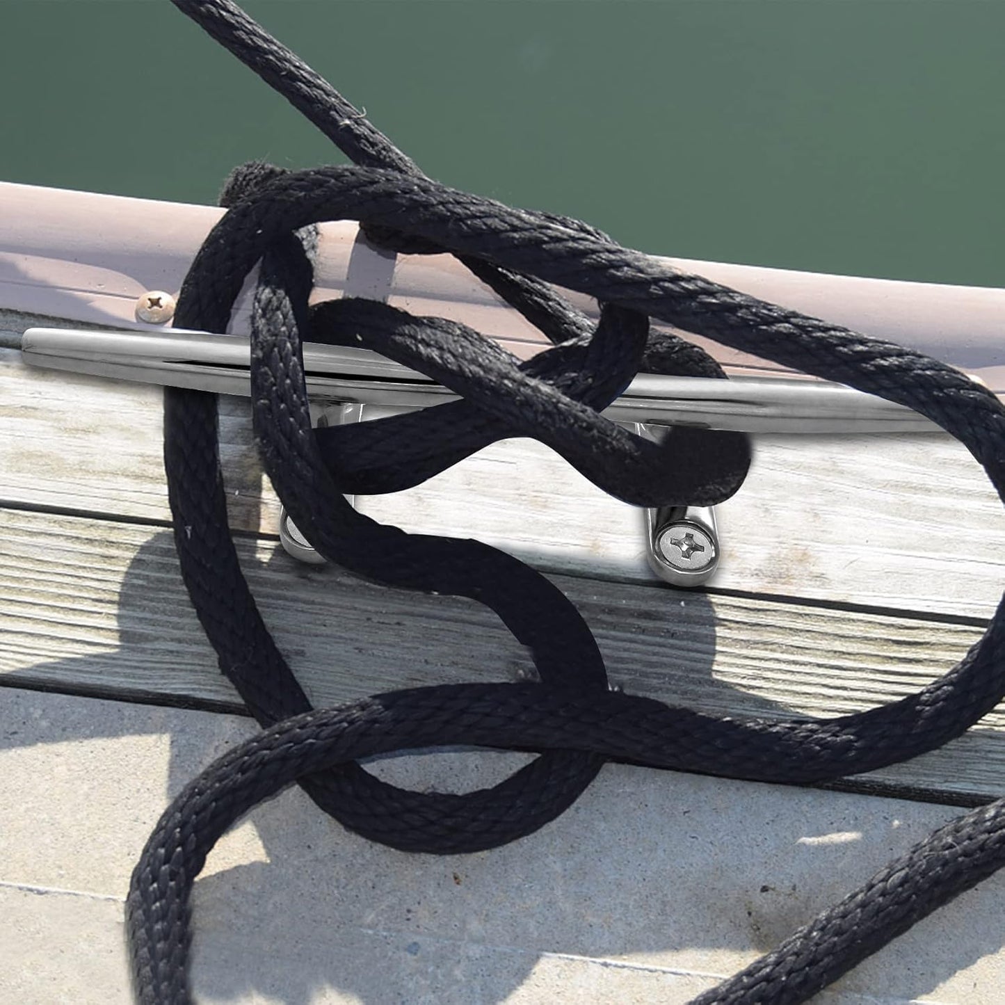 8/10/12/15 inch Dock Cleats - 316 Stainless Steel Boat Cleats Boat Dock Cleats,Open Base Dock Cleat with Fasteners,Marine Cleat Rope Cleat Boat Cleat for Boat/Deck/Nautical Decor(1,2,4,6 Pack)