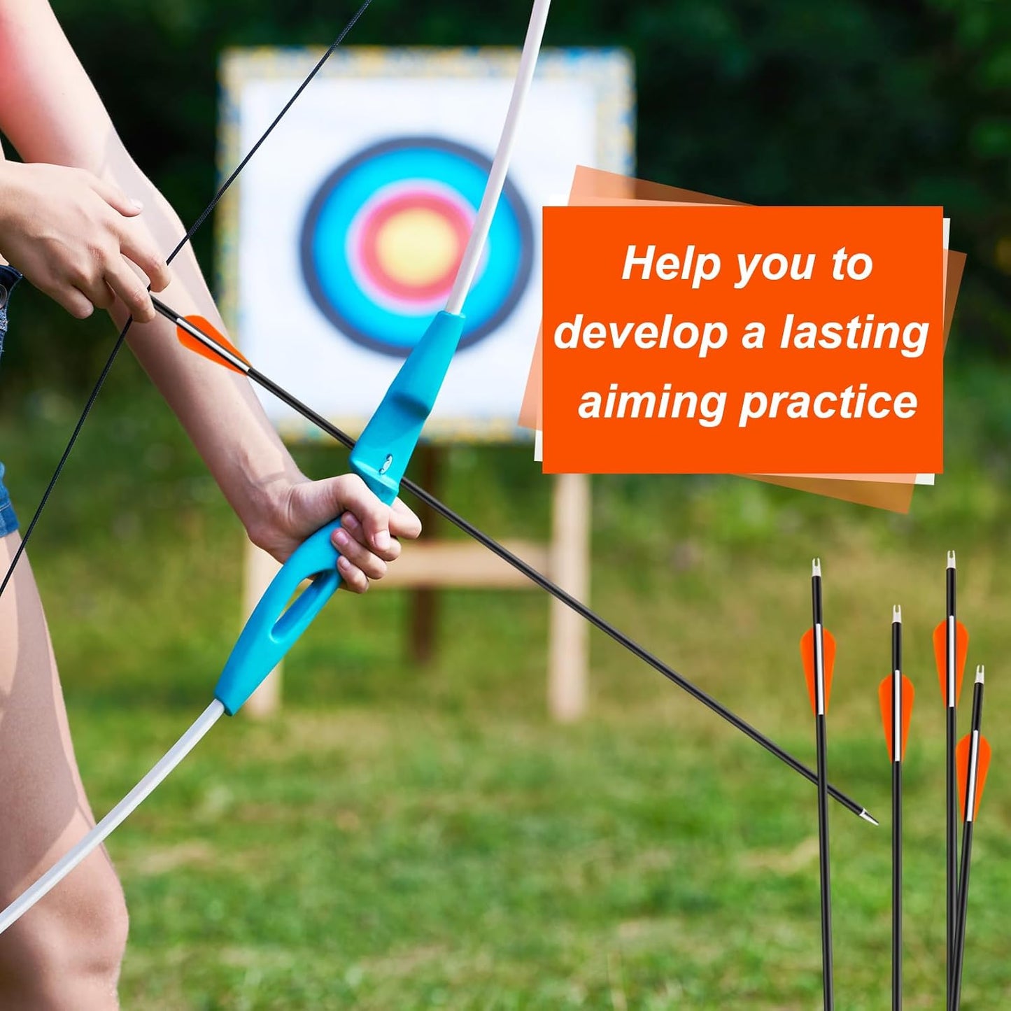 24 Pcs 31.5 Inch Arrows for Compound Bow Hunting Arrows Carbon Arrows with 3 Inch Plastic Arrow Feathers and Removable Tips 500-600 Spine Archery Target Arrows for Recurve Bow