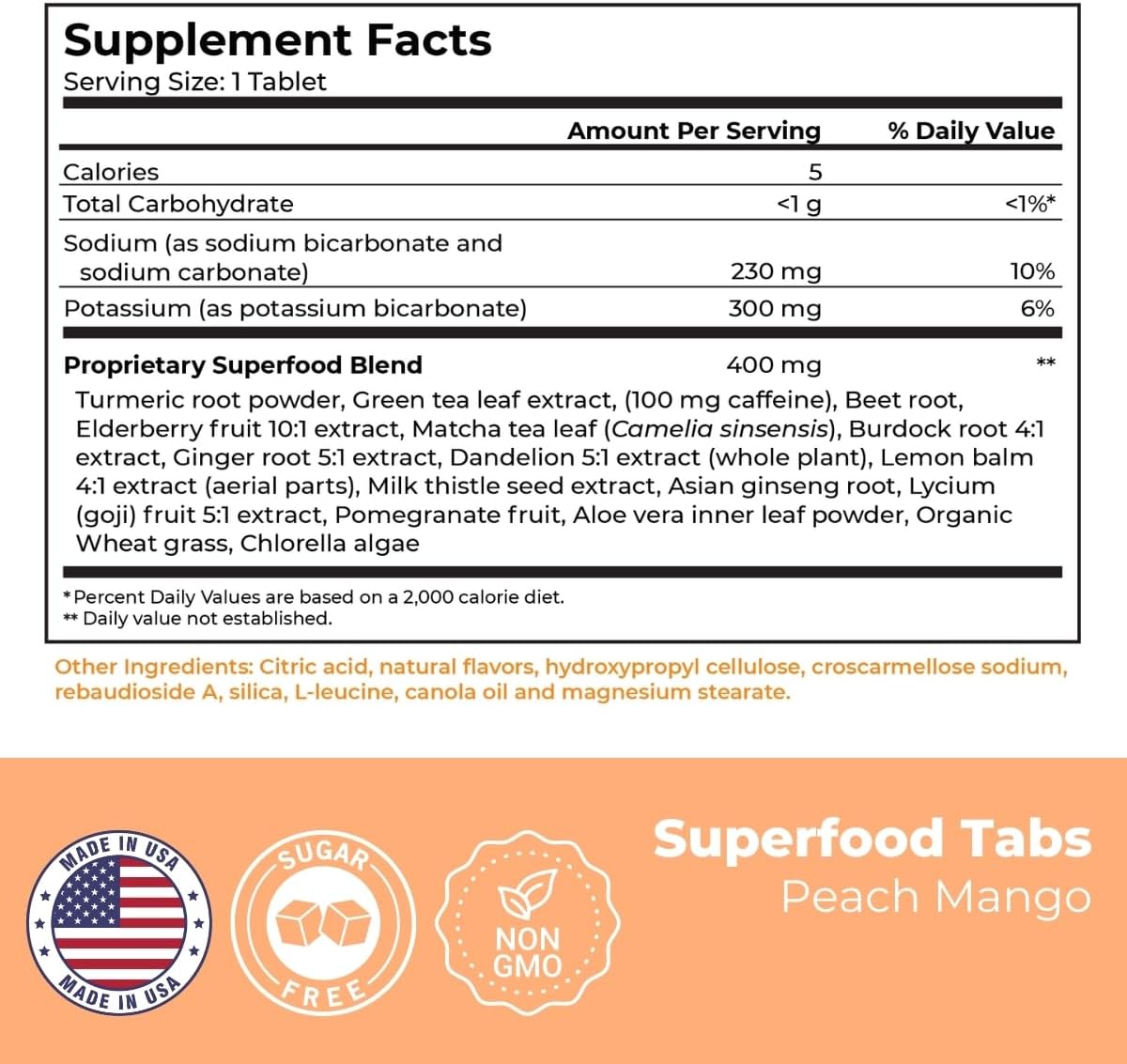 – Anti-Bloat Cleanse Drink with 15 Superfoods | Supports Digestion, Energy & Cravings | Vegan, Non-GMO | 60 Effervescent Tabs – Peach Mango Flavor