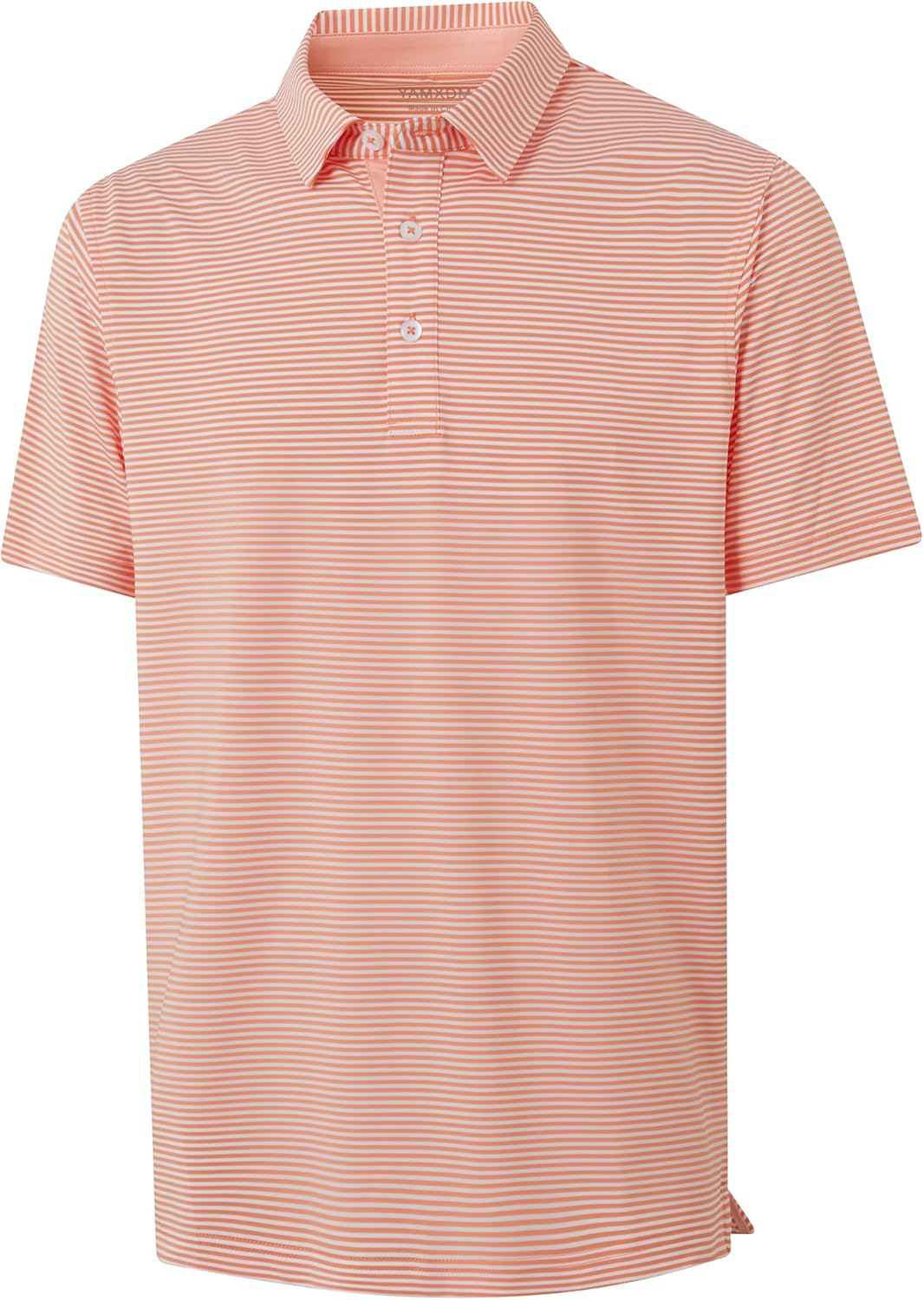 Golf Shirts for Men - Moisture Wicking Short Sleeve Performance Sport Casual Striped Collared Mens Polo Shirt