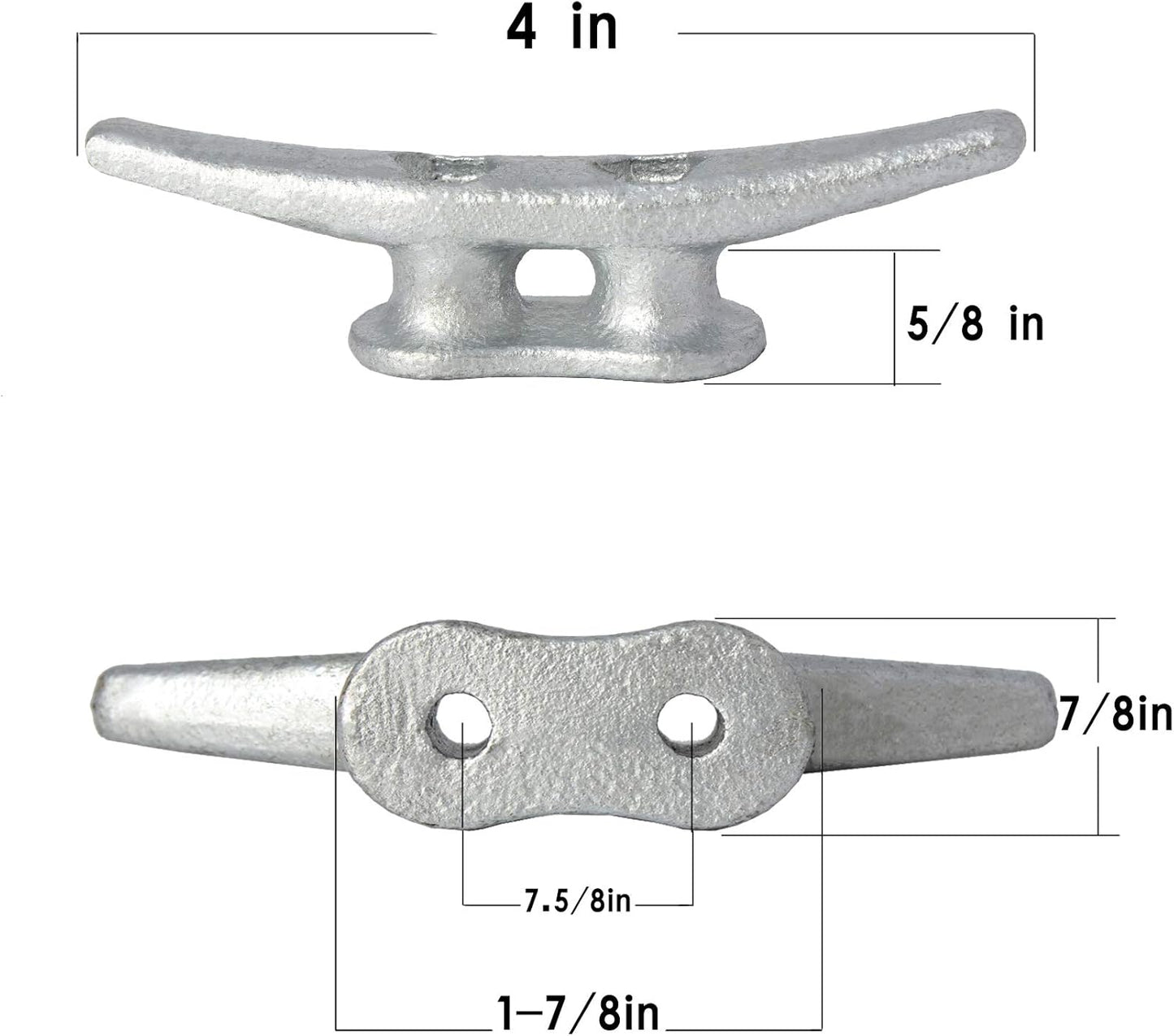 4 inch Dock Cleats 4/6/8/12/16/20/24 Pack,Boat Dock Cleats Rope Cleat Marine Cleats Iron Boat Cleats with Hardware ldeal for Deck,Nautical Decor,Cleats for Boat Dock,Boat Tie Down Cleats