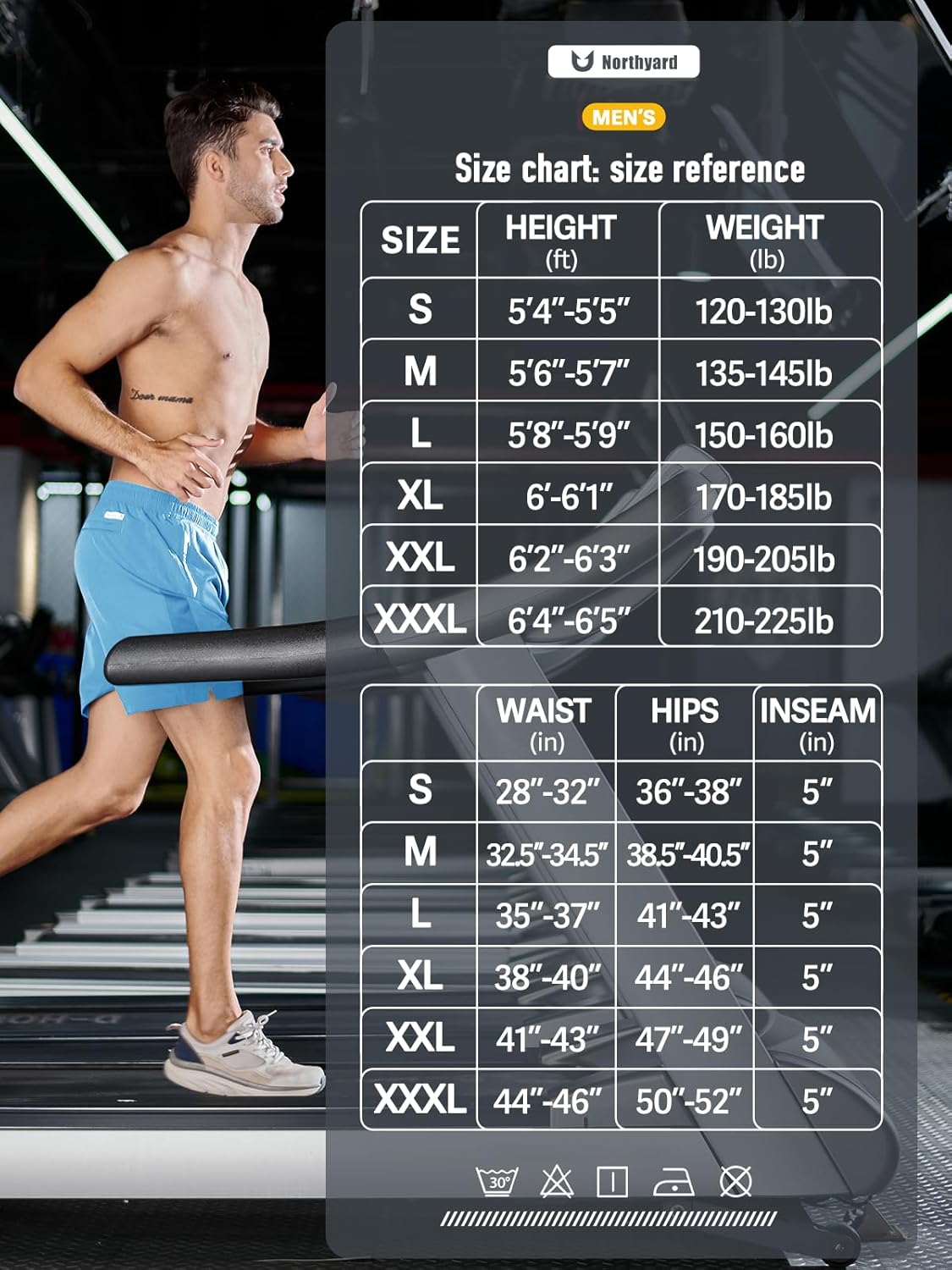 NORTHYARD Men's Running Athletic Shorts 5"/ 7"/ 9" Workout Gym Short Tennis Quick Dry Active Sport Hiking Basketball