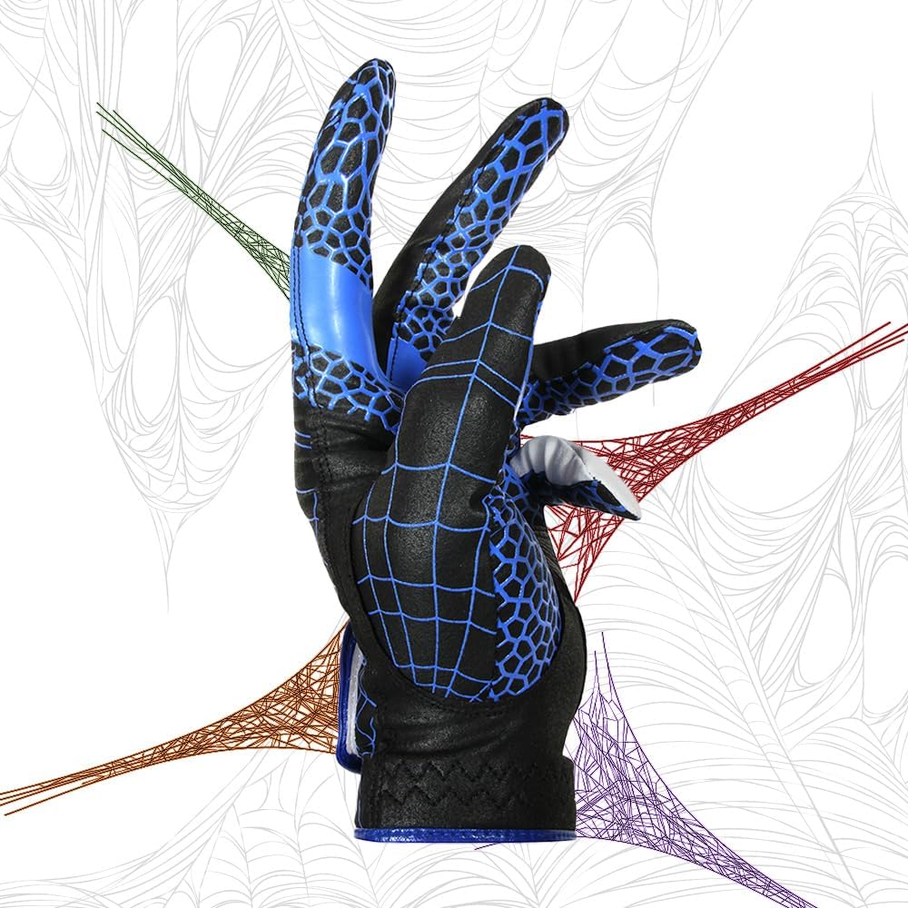 J&S Sporting Spider Grip Nonslip Golf Gloves for Men, Mens Golf Glove for Right Handed Golfer