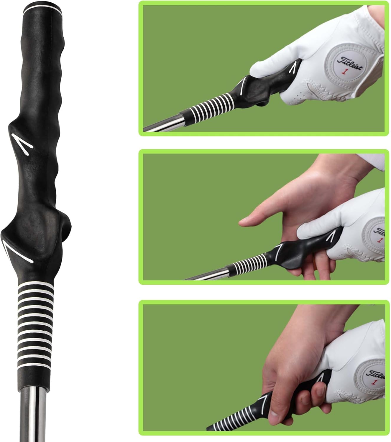 Retractable Golf Swing Training Aid, Golf Grip Trainer & Golf Swing Trainer for Warm-up, Right-Handed Golf Club for Indoor Practice, Golf Accessories - Strength & Tempo Training for Chipping Hitting