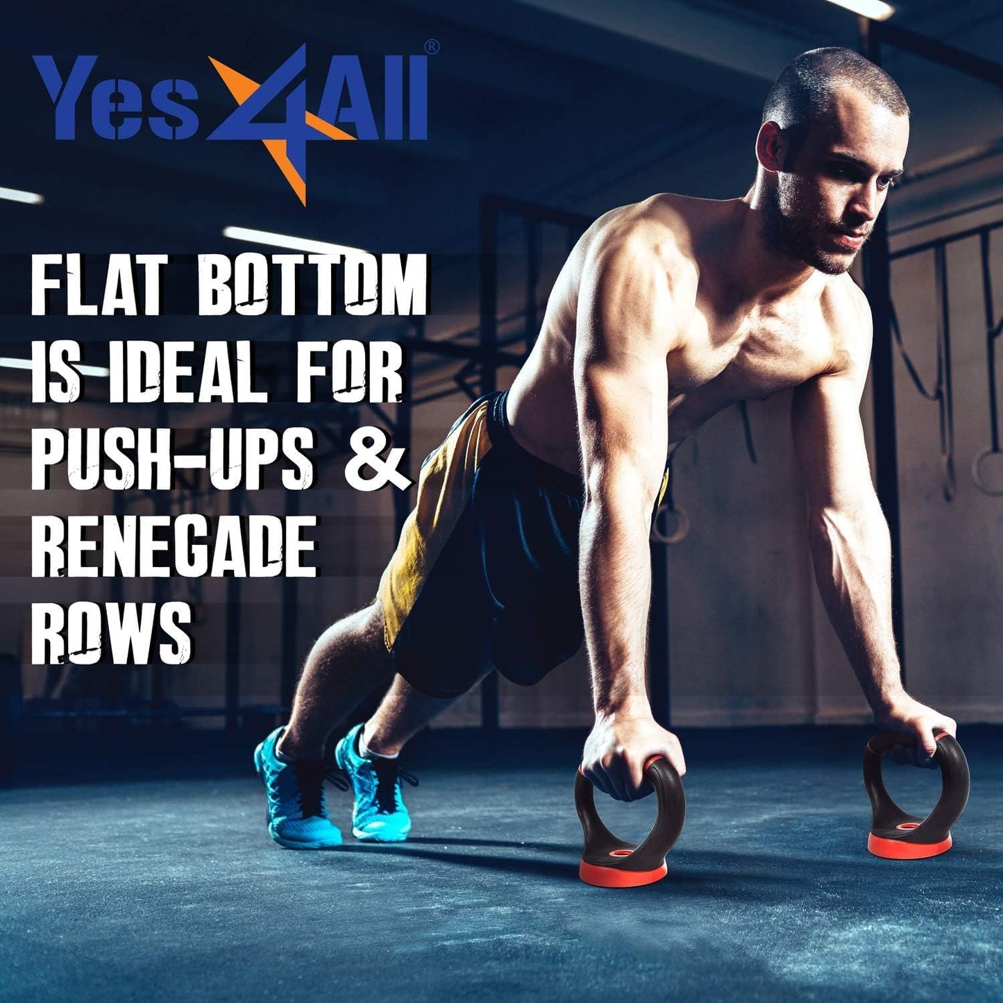 Yes4All Adjustable Kettlebell Handle for Weight Plates, Dumbbell Converter for Strength Training Kettlebells, Home Gym