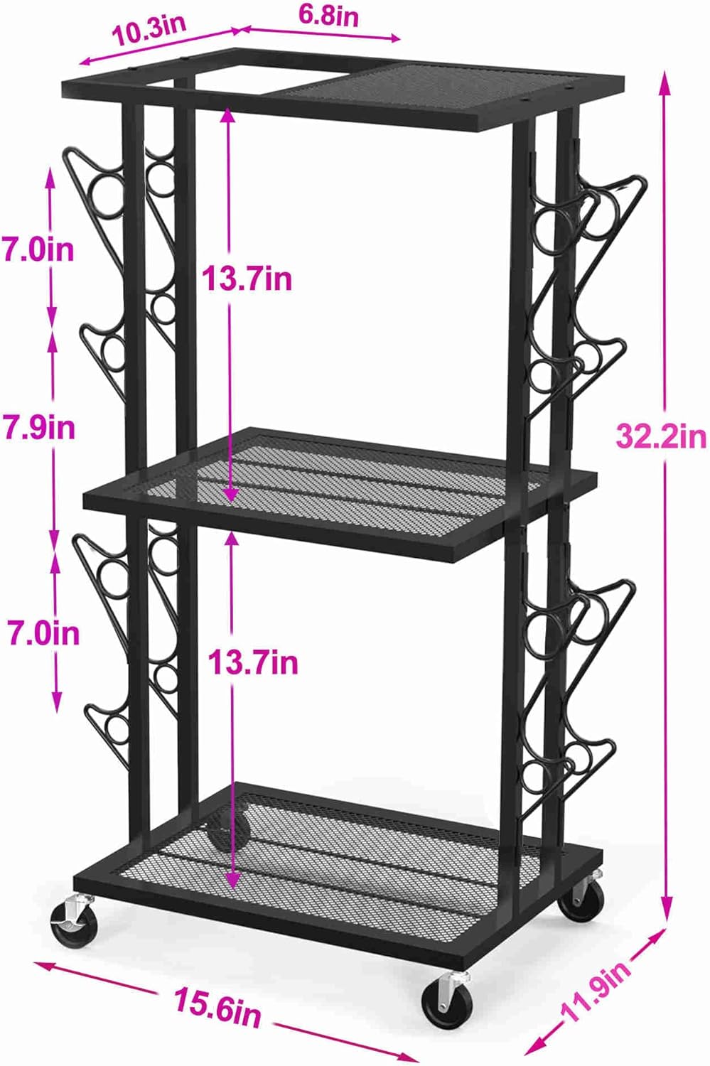 Dumbbell Rack Weight Rack for Home Gym Yoga Mat Storage Workout Equipment Organizer with Wheels