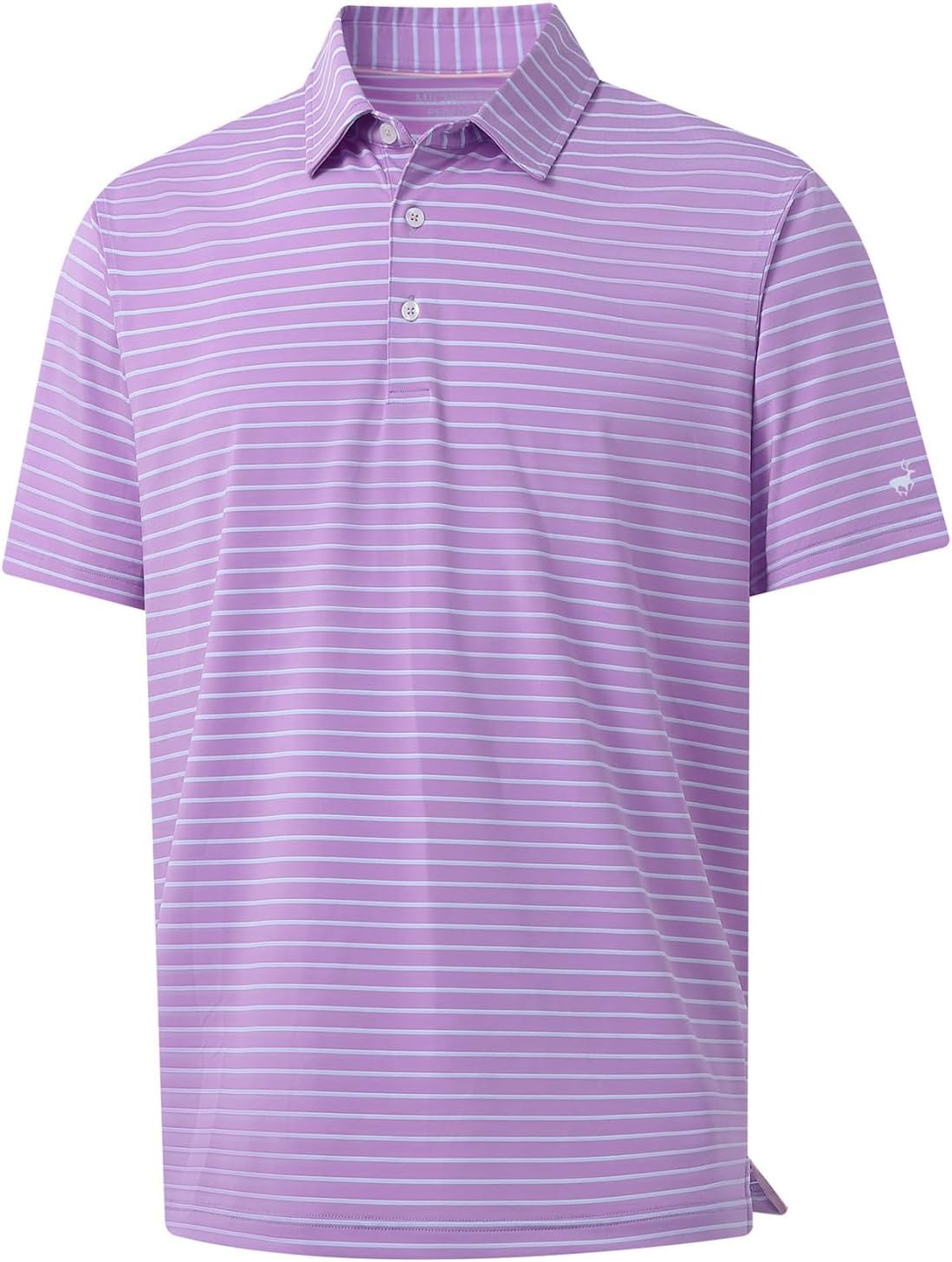 Rouen Mens Polo Shirts Short Sleeve Dry Fit Performance Moisture Wicking Causal Striped Polo Collared Golf Shirts for Men