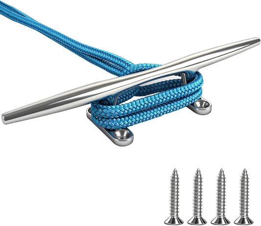 8/10/12/15 inch Dock Cleats - 316 Stainless Steel Boat Cleats Boat Dock Cleats,Open Base Dock Cleat with Fasteners,Marine Cleat Rope Cleat Boat Cleat for Boat/Deck/Nautical Decor(1,2,4,6 Pack)
