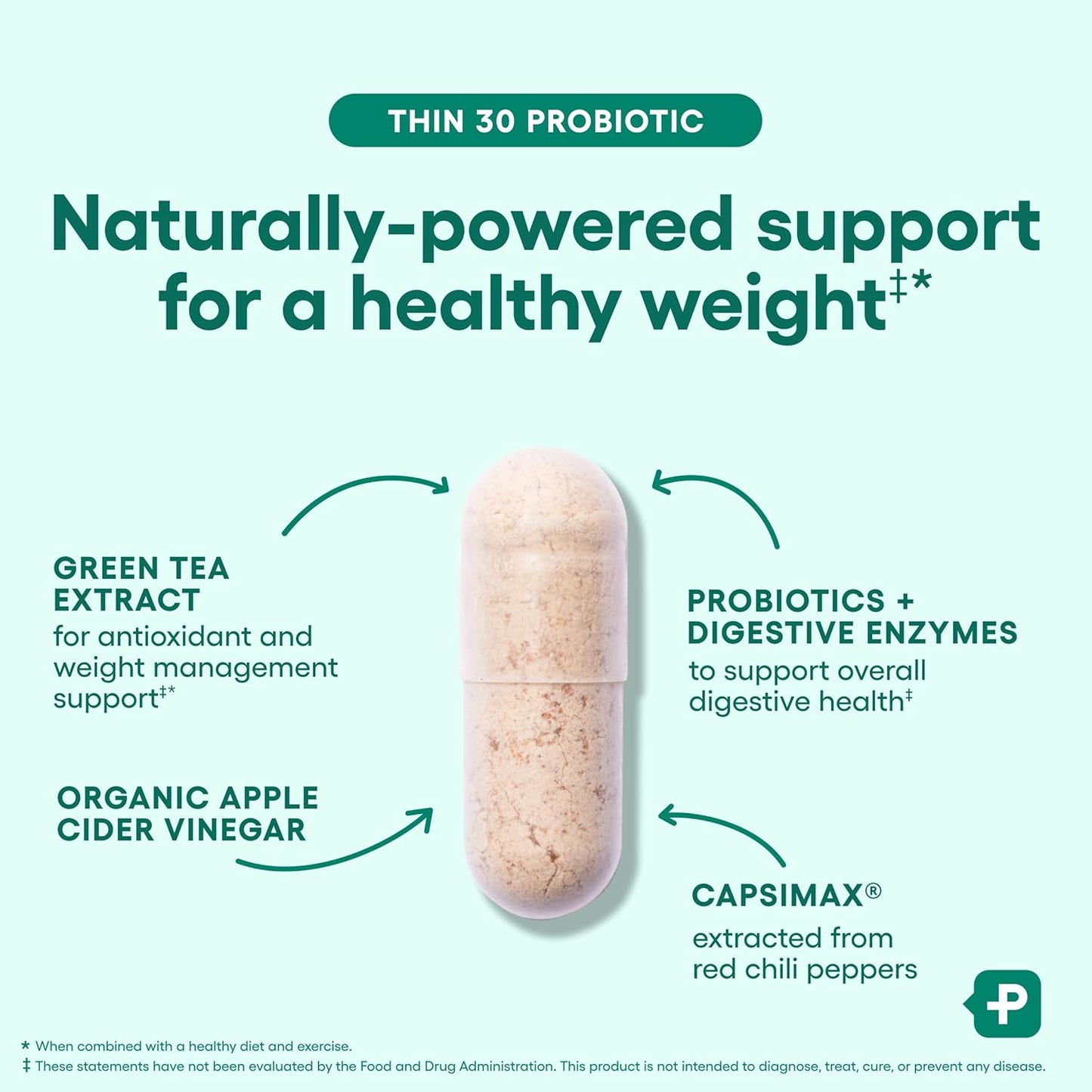 Physician's CHOICE Probiotics for Weight Management & Bloating - 6 Probiotic Strains - Prebiotics - Key ingredient Cayenne - Supports Gut Health - Weight Management for Women & Men - Green Tea - 30 CT
