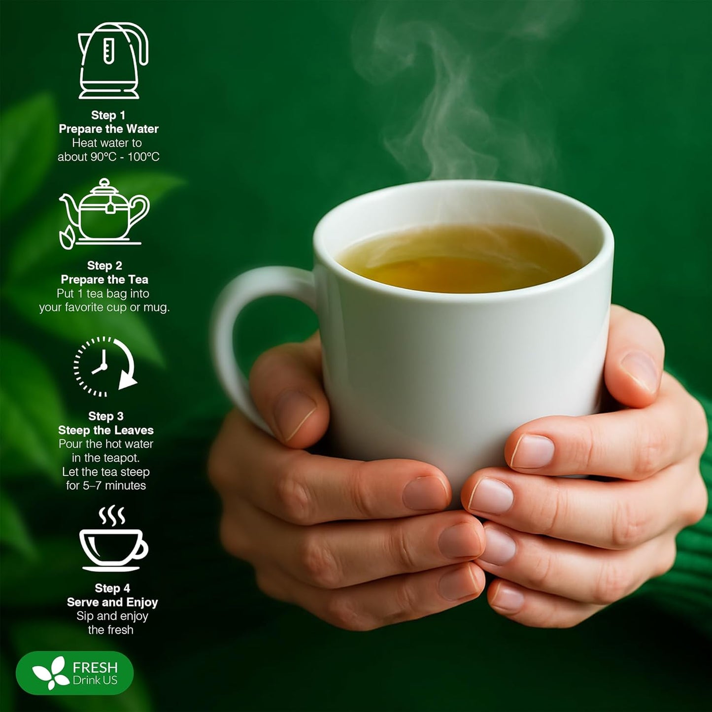 FreshDrinkUS, 12 Packs of Premium Herbal Kidney Support Tea – Ginseng Six Treasure Blend, 9 Powerful Ingredients, 10g/Bag – Men's Wellness Tea with Ginseng and Five Treasure Aid Root.