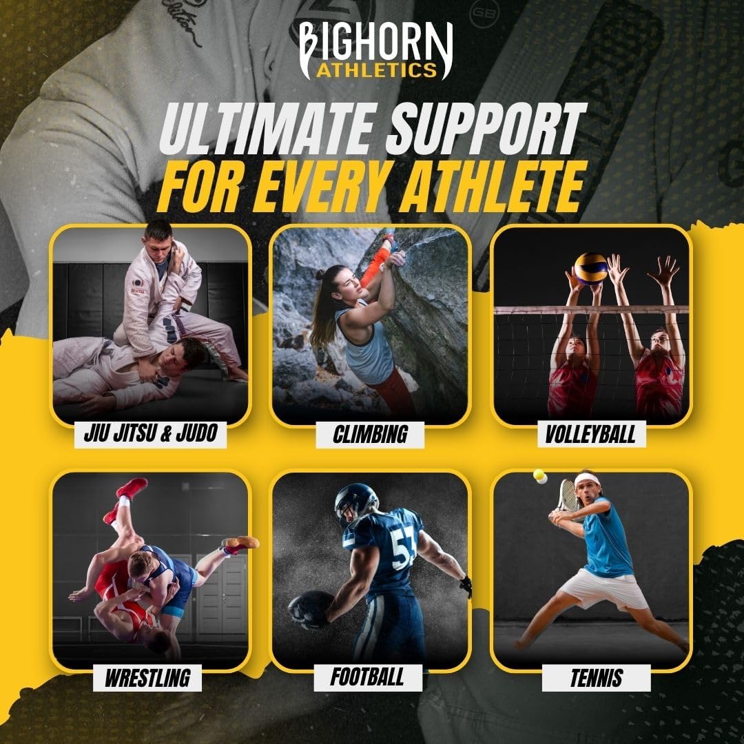 Bighorn Athletics Jiu Jitsu Finger Tape, Rock Climbing Tape | Multipurpose for Sports & Injuries: MMA, Volleyball, Football, Basketball, Tennis, Golf, Hands & Toes, 0.5-Inch x 45-feet, 8-Rolls, Red