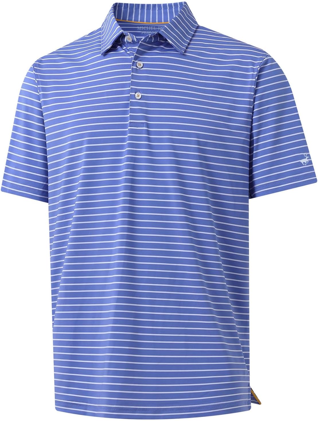 Rouen Mens Polo Shirts Short Sleeve Dry Fit Performance Moisture Wicking Causal Striped Polo Collared Golf Shirts for Men