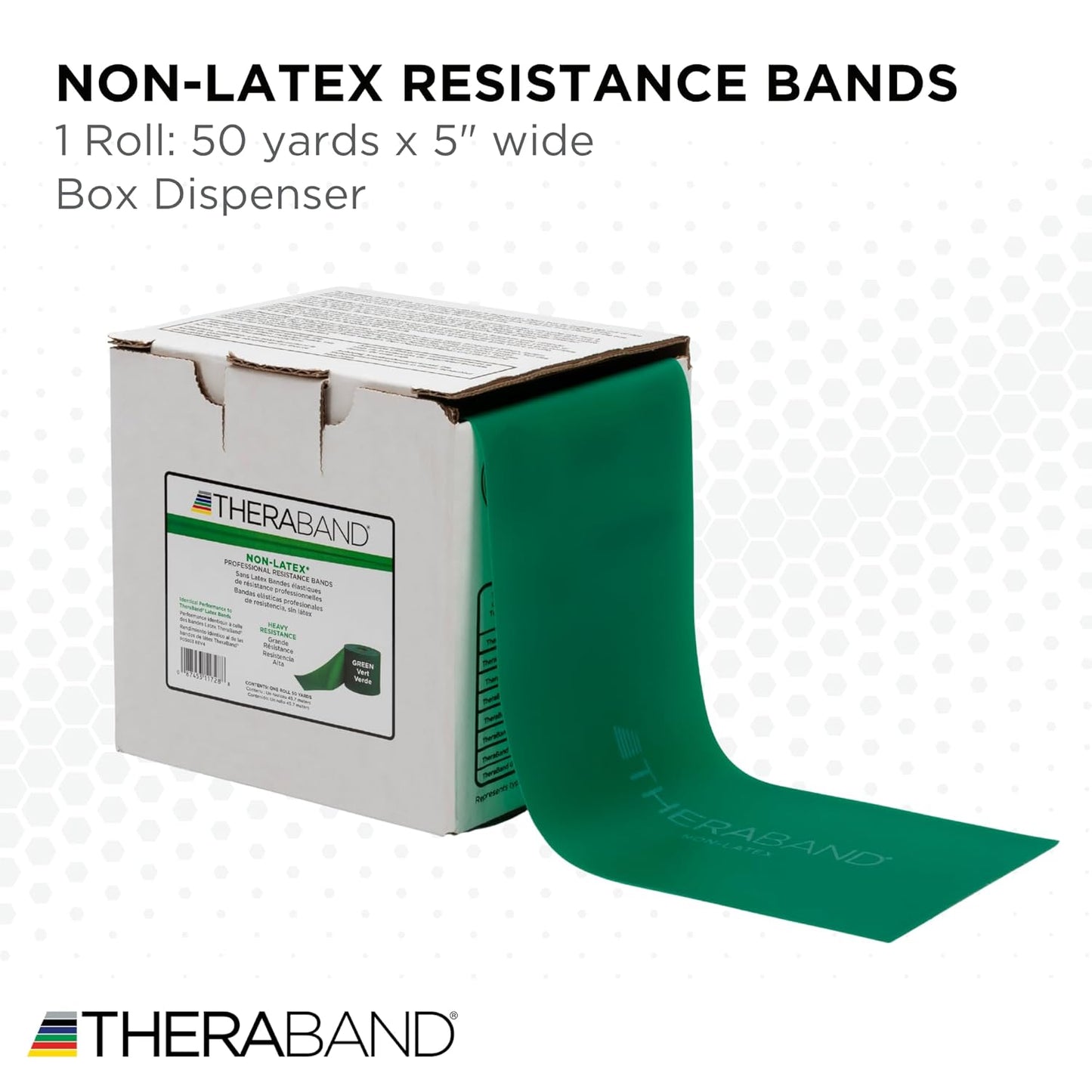 THERABAND Resistance Band, Green, Heavy, 50-Yard Roll, Latex-Free, Elastic Band for Exercise, Physical Therapy, Yoga, Pilates, Stretching, Home Workouts, Cut-to-Length, Color-Coded Levels