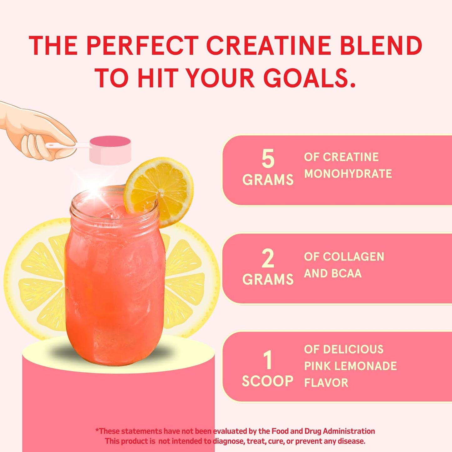 Creatine for Women Booty Gain, Muscle Builder, Energy Boost, Pink Lemonade, Cognition Aid | Collagen, BCAA, Lean Muscle, Vegan Monohydrate Micronized Powder, Alt Creapure,30 Ser
