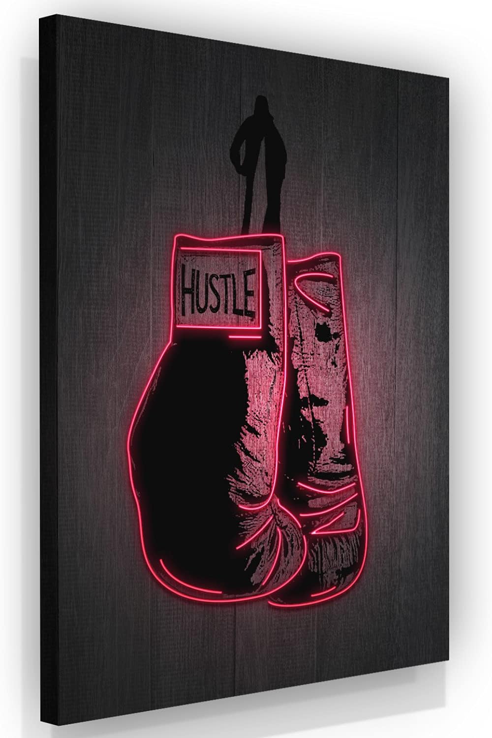 SuccessHunters Boxing Gloves Neon Canvas, Motivational Wall Decor, Office Art Artwork, Entrepreneur Motivation, Hustle Artwork, Boxing Bright Decor, Fighter Gym Sign, Hustler Art Neon Sign (8 x 8 in)