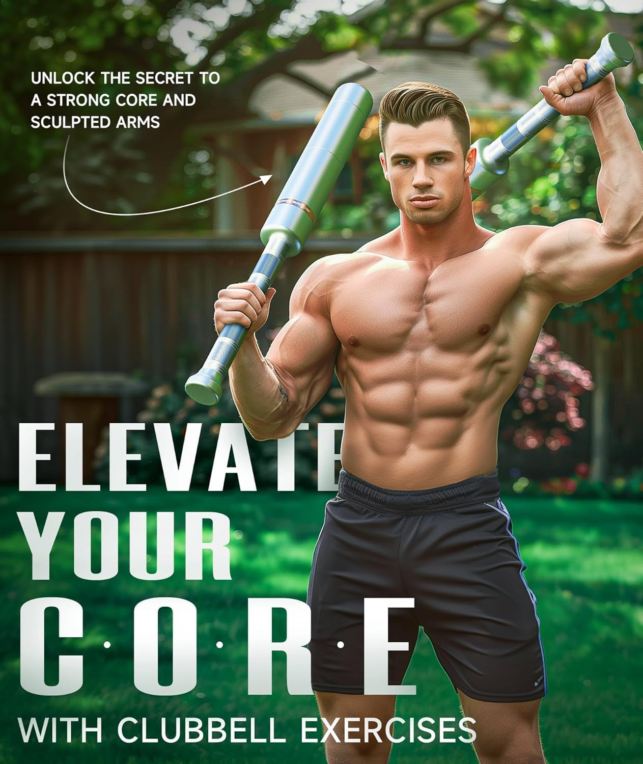 Adjustable Macebell Clubbell for Strength Training, 6/8-in-1 Premium Steel Indian Club for Full Body, Muscles, Shoulder, Grips & Forearms Workouts to Stretching