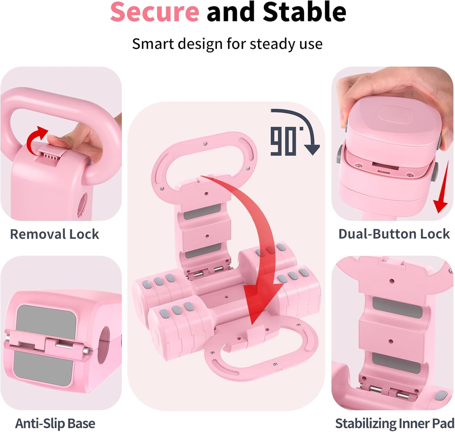 2-in-1 Adjustable Dumbbells Set, 4 Levels Weight Dumbbells Set for Women Men, Each 2.2/3.3/4.4/5.5lb Hand Weights with Kettlebell Form for Home Gym Exercise Training