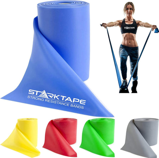 Resistance Bands Professional 8,16, 25, 50 Yards Bulk Rolls. Latex-Free Elastic Physical Therapy Band. No Scent, No Powder - Perfect for Home Exercise, Yoga, Pilates, Gym, Rehab, Workout