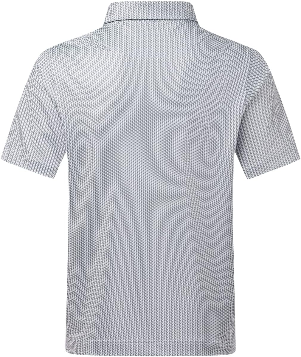 DEOLAX Mens Polo Shirts Fashion Print Mens Golf Shirt Dry Fit Mens Golf Polo Short Sleeve Quick Dry Funny Golf Shirt for Men