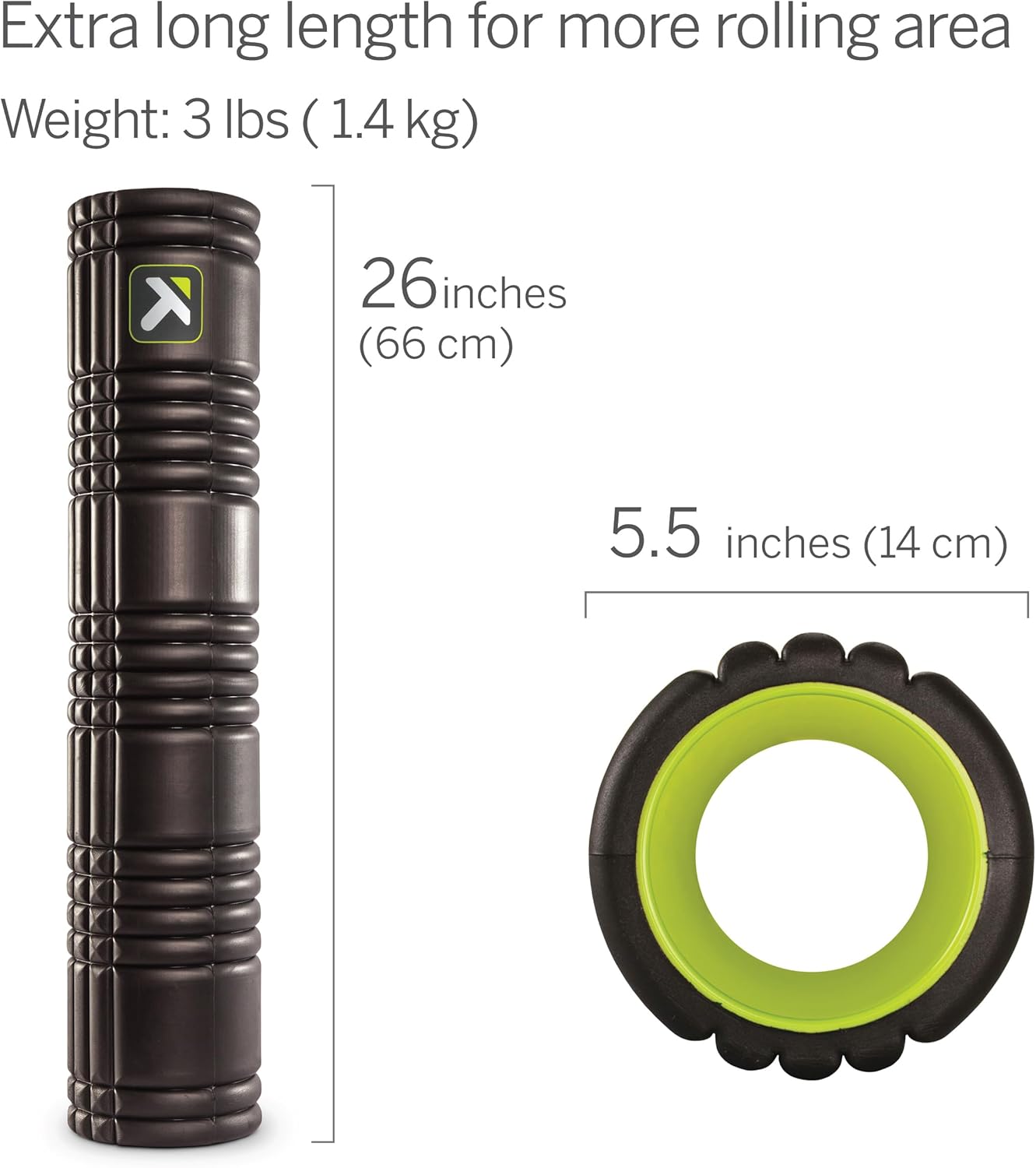 TRIGGERPOINT Performance Therapy Grid Patented Multi-Density Foam Massage Roller Exercise, Deep Tissue&Muscle Recovery Relieves Muscle Pain & Tightness, Improves Mobility & Circulation