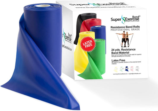 Resistance Band for Working Out - 8,16,24 Yard Resistance Bands Bulk Rolls - 10 Strengths in Light Medium and Heavy Exercise Bands - Latex Free Workout Bands Including iPhone App and e-Book