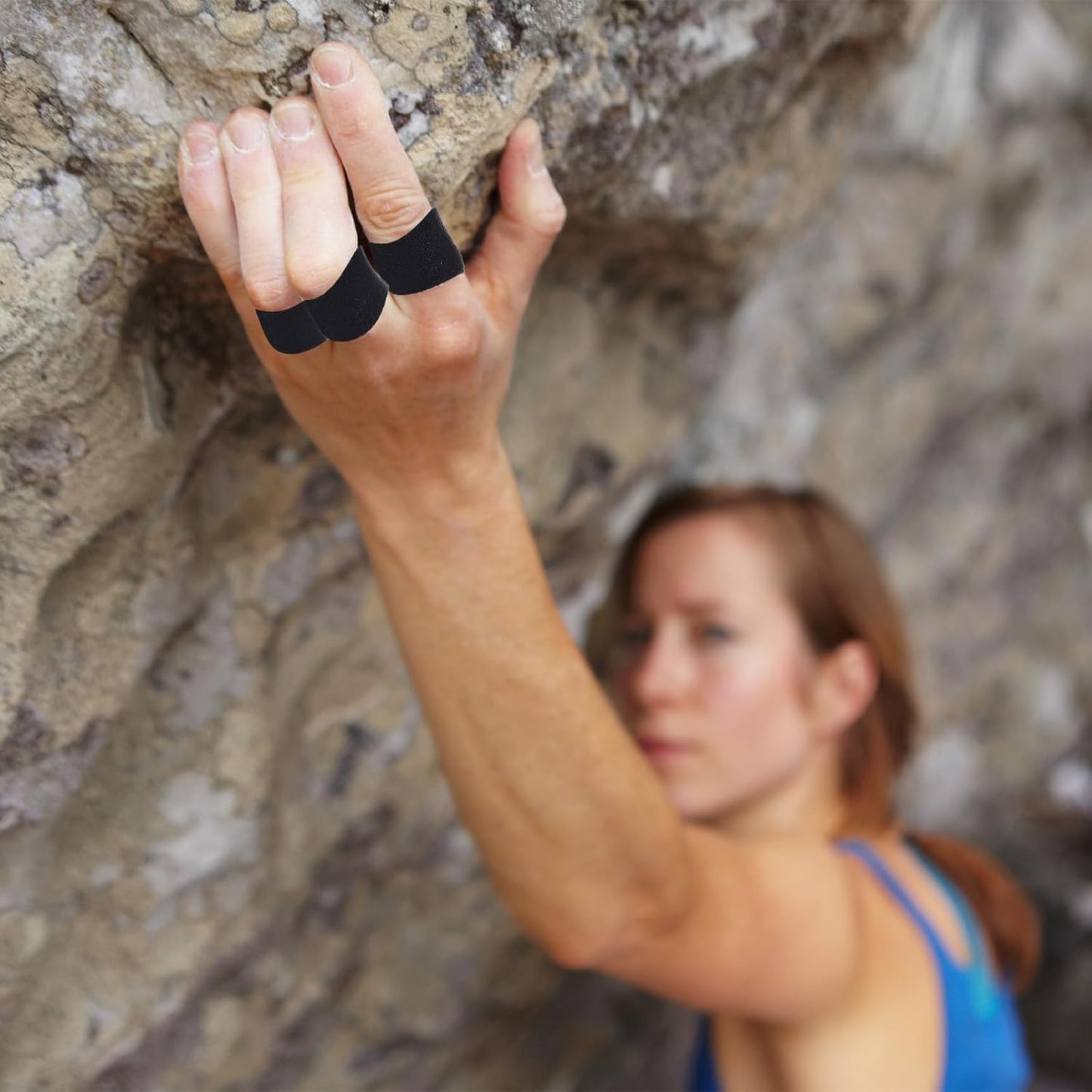 2 Rolls Finger Tape, Extra Strong Adhesive 0.6-Inch x 32-feet Athletic Tape for Fingers, Hands, & Toes, Rock Climbing Tape, Skin-Friendly Sports Tape for Outdoor Sports Climbing Football (Black)